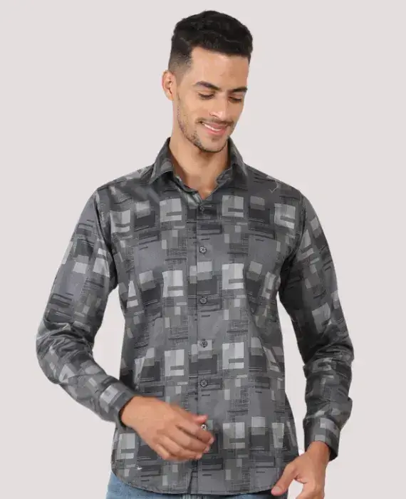 Abstract Geometric Print Shirt